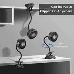 Glovion fan with flexible gooseneck directs airflow precisely for any workspace.