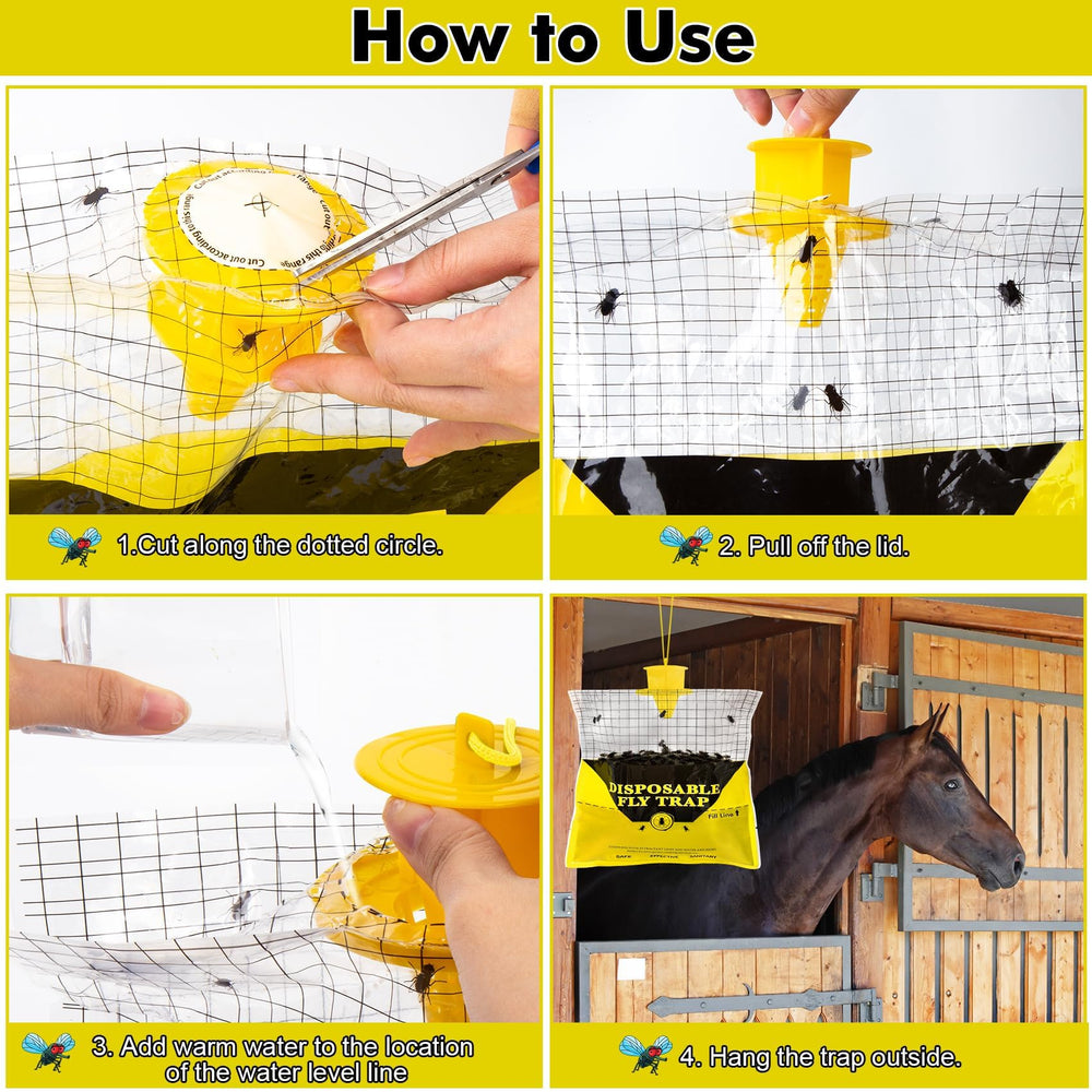 Glovv barn fly control trap in use near livestock areas