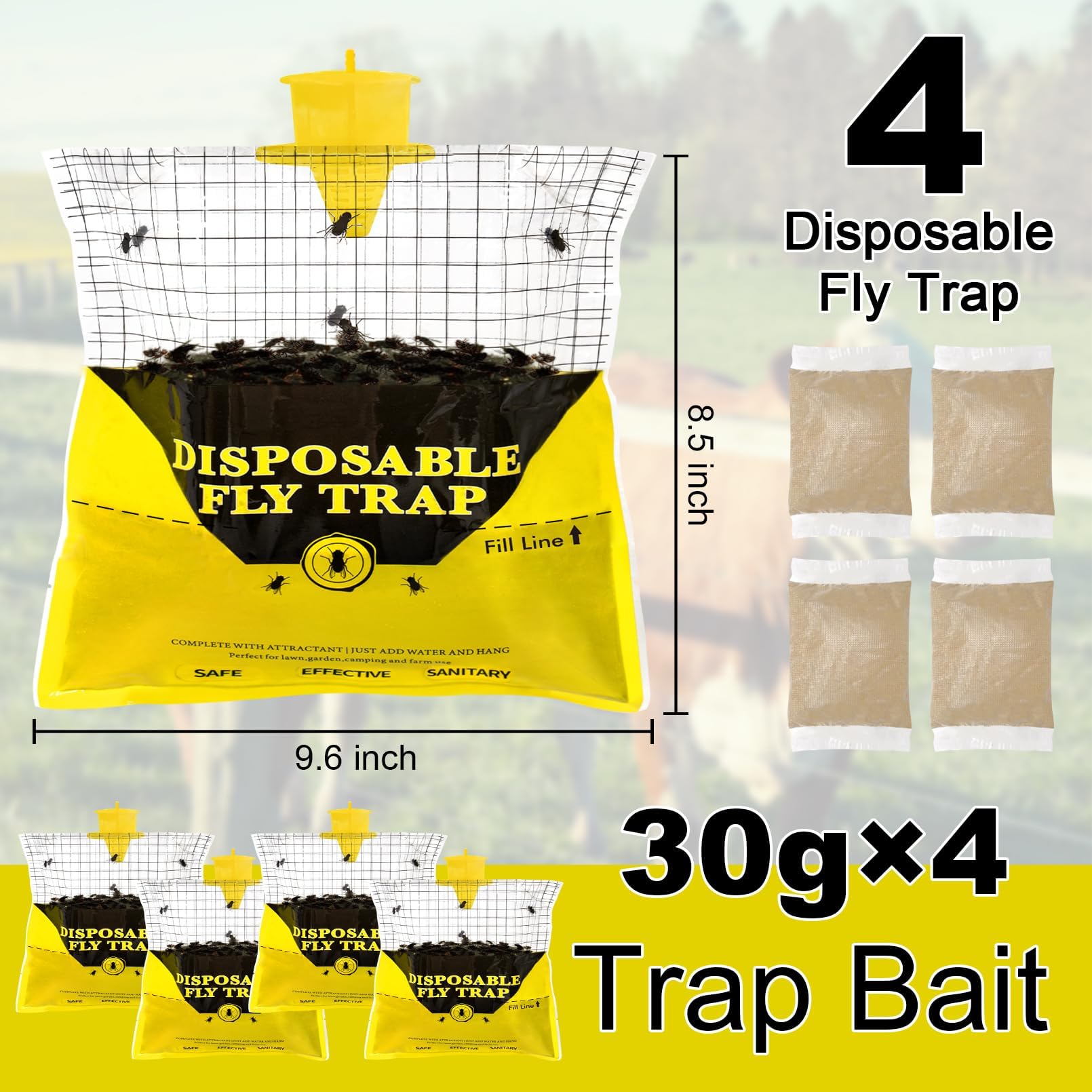 Glovv ranch fly trap disposable bag setup in the field