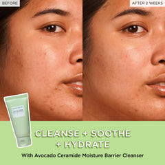 Glow Recipe Avocado Ceramide Cleanser ingredients include ceramides and colloidal oatmeal for barrier support.