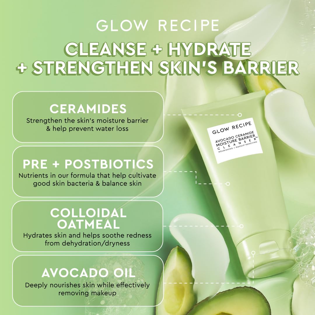 Glow Recipe cleanser pump-closeup highlights gentle lather suitable for sensitive skin.