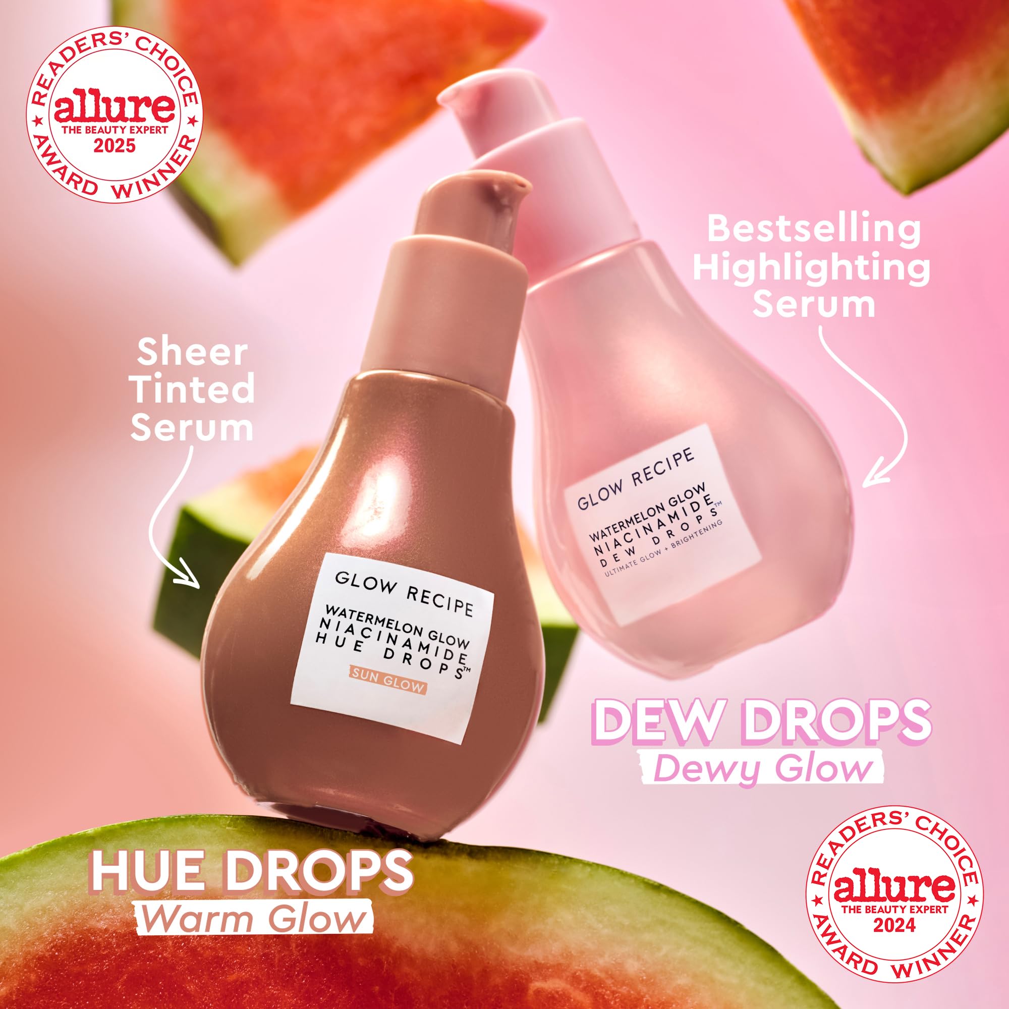 Glow Recipe Hue Drops texture close-up reveals gel-like consistency for buildable coverage.