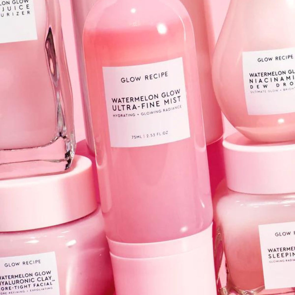 Glow Recipe makeup prep and setting mist used to prime and refresh skin