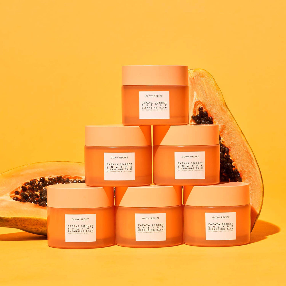 Glow Recipe Papaya Enzyme Cleansing Balm hydrates with camellia oil for balanced moisture