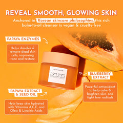 Glow Recipe Papaya Enzyme Cleansing Balm emulsifies into milk for a smooth rinse