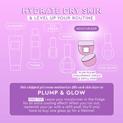 Glow Recipe Plum Plump gel-cream being applied for a quick-absorbing finish