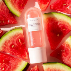 Glow Recipe Watermelon Glow facial spray in action delivering refreshing hydration for makeup prep