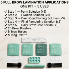 Glow Spell conditioning serum nourishes brows after lamination for shine.
