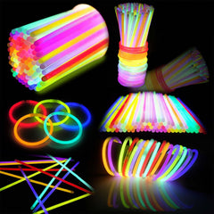 GLOW YGB 8-inch glow sticks in assorted colors for party lighting.