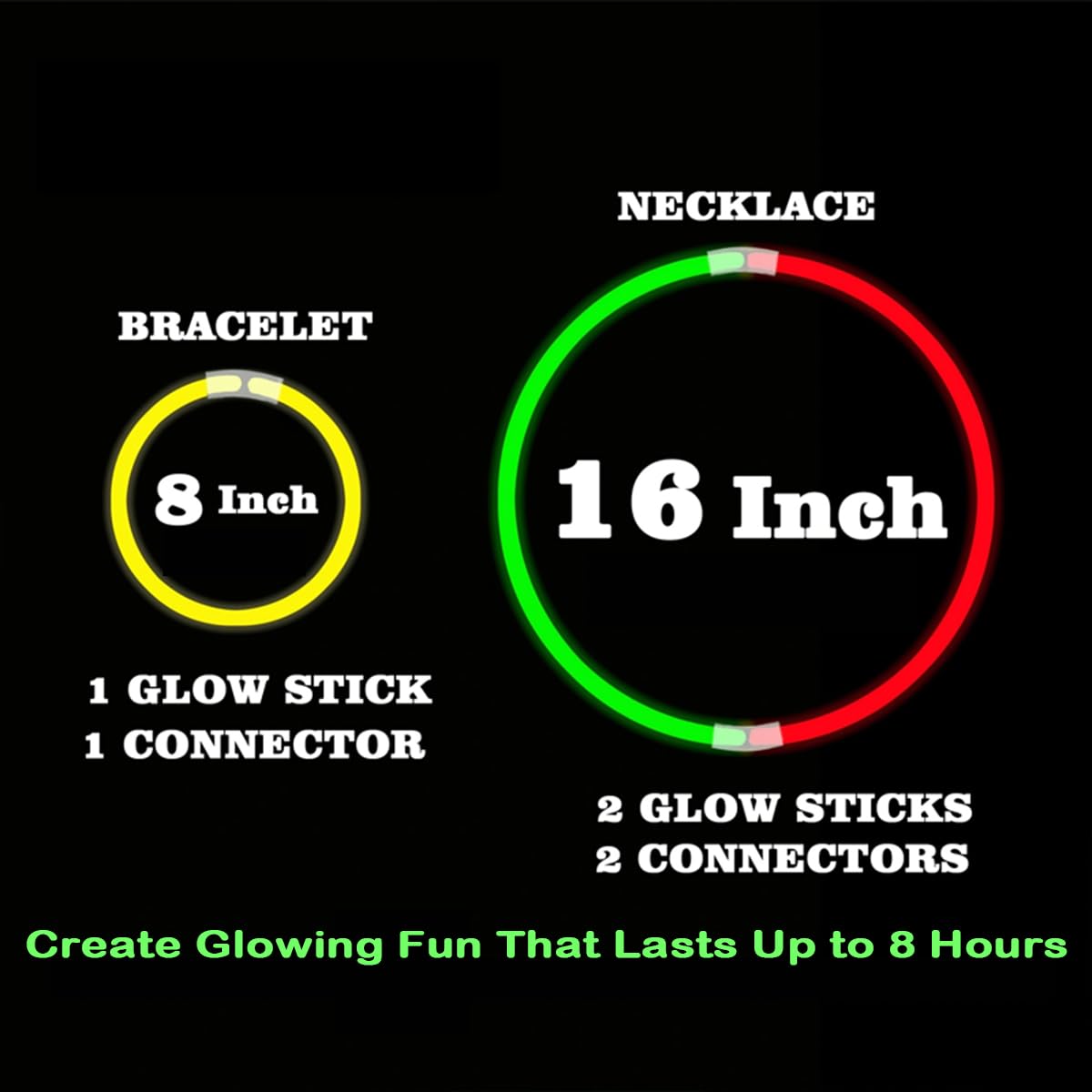 GLOW YGB glow sticks ideal for Halloween parties and night celebrations.