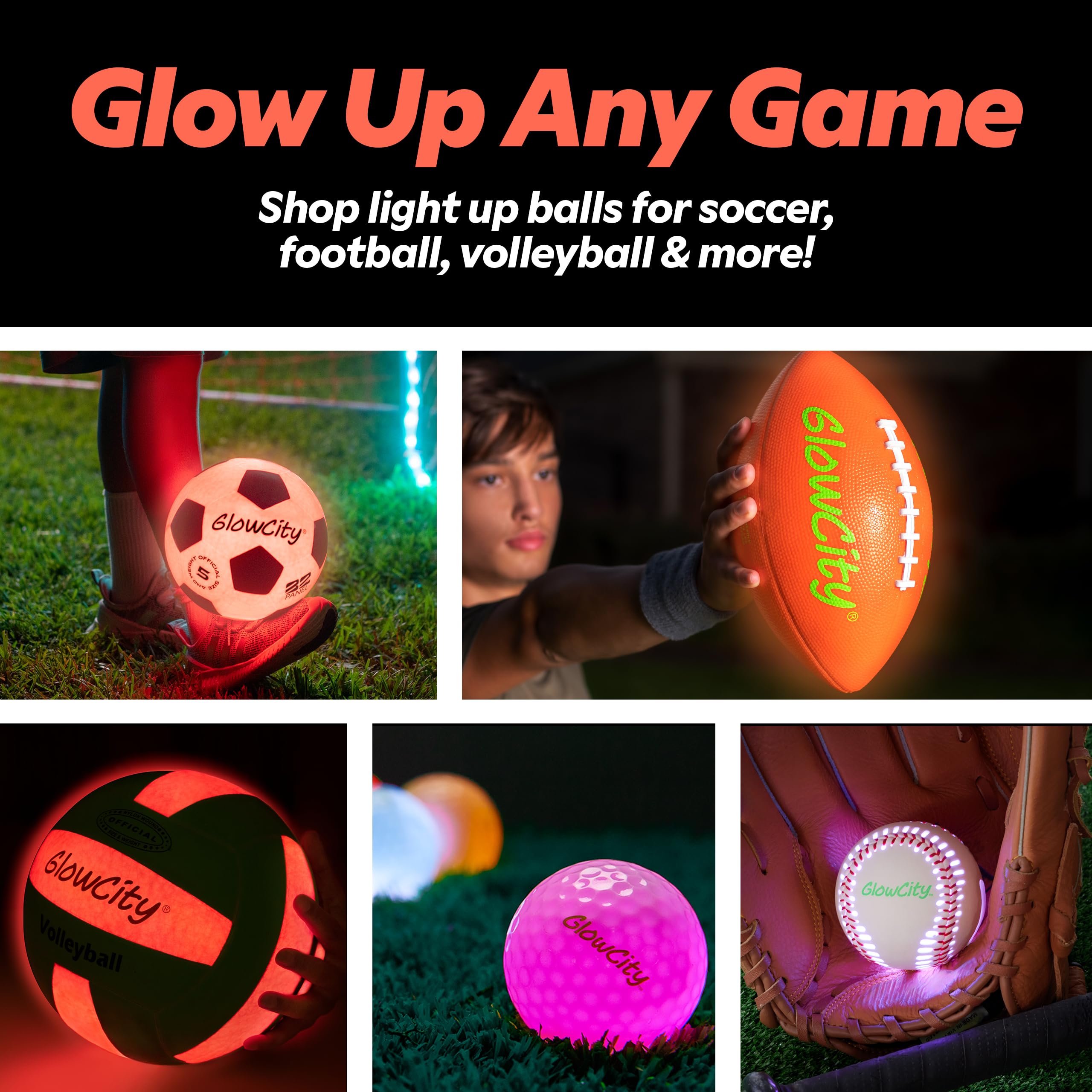 GlowCity red glow basketball as a gift idea for teens and kids.