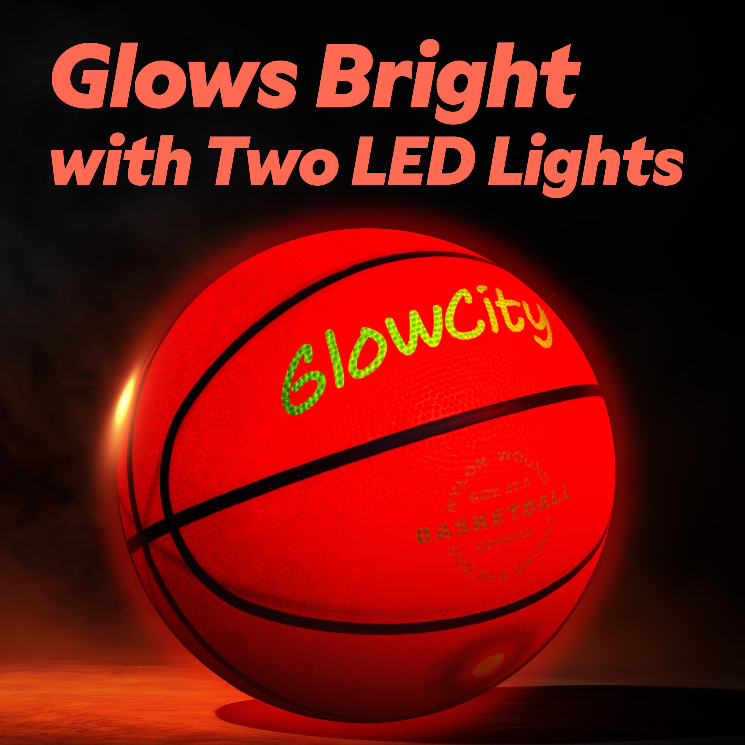 GlowCity glow-in-the-dark ball ready for inflating on demand.