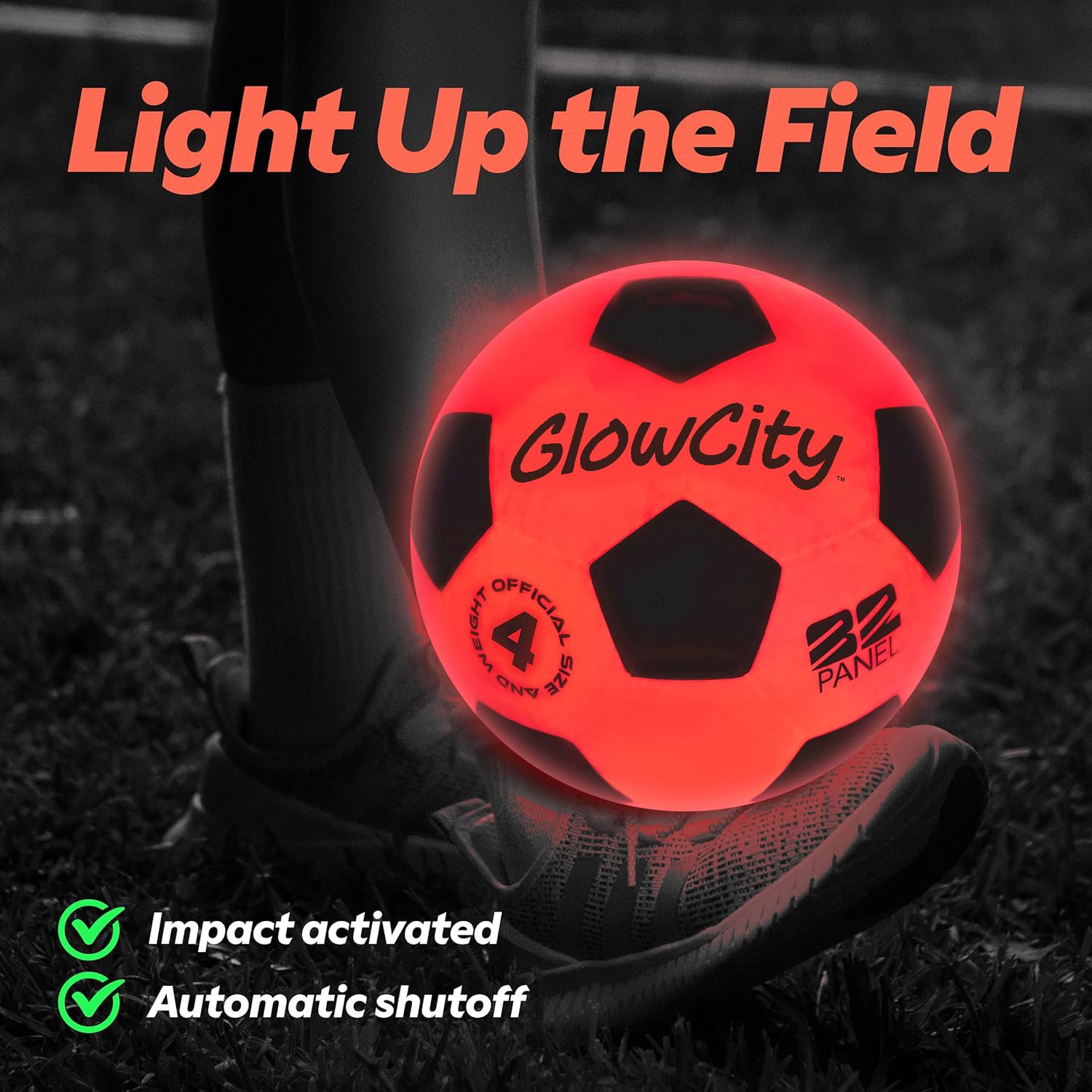 GlowCity LED glow ball shows bounce-activated lighting for night games