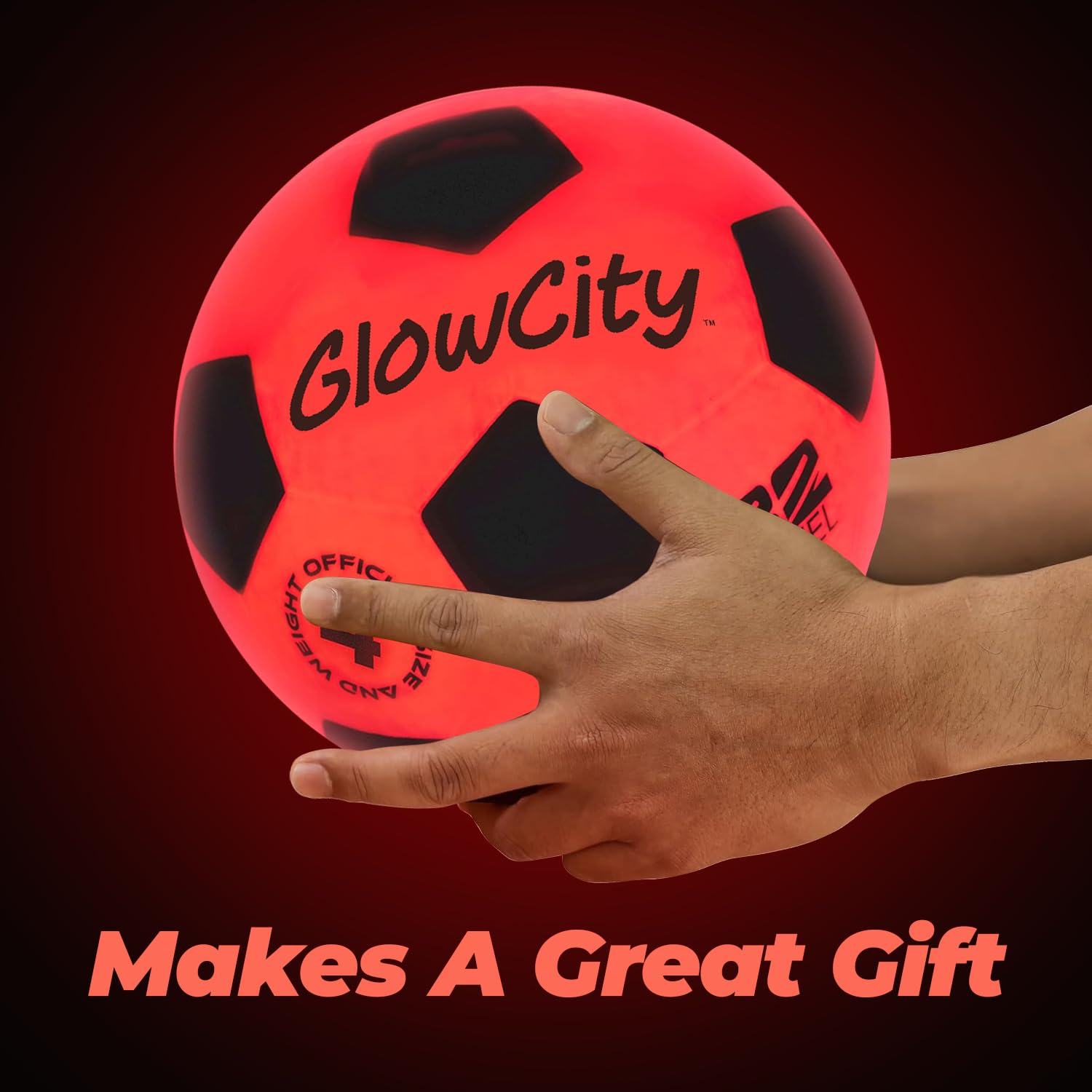 GlowCity ball suitable for indoor and outdoor glow-friendly play