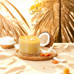 Glowence coconut candle packaging highlights gift-ready presentation.