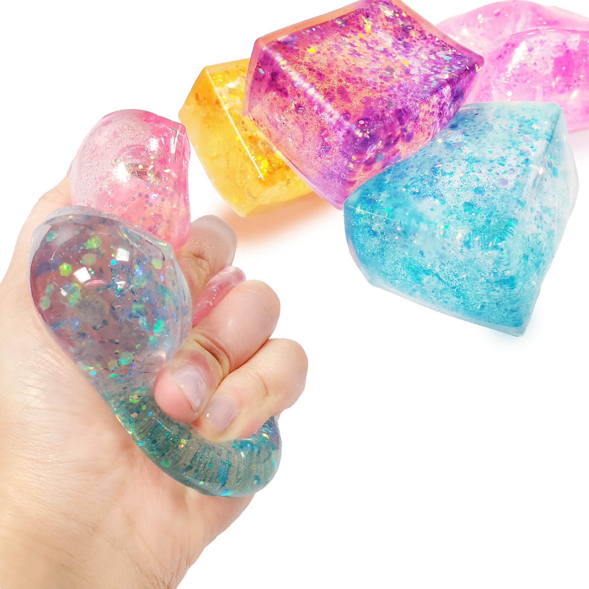 Glow Fever glitter ice cube purple stress ball for calm focus