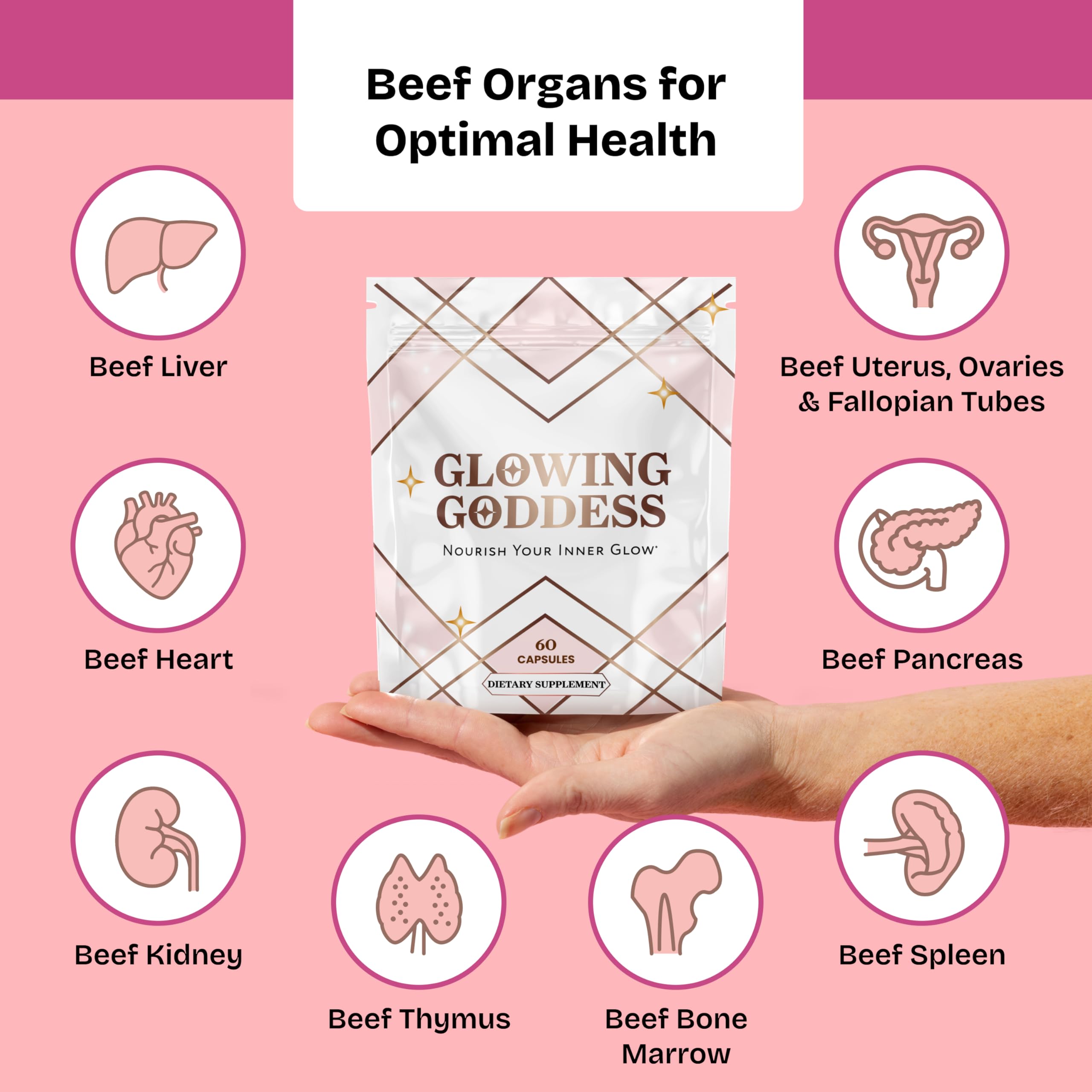 Glowing Goddess heart beef organ enriches stews and broths with hearty protein.