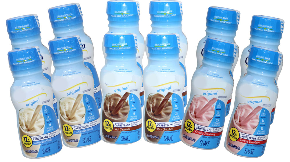 Glu Original Shake rich chocolate bottle view – convenient protein boost for diabetes-friendly routines