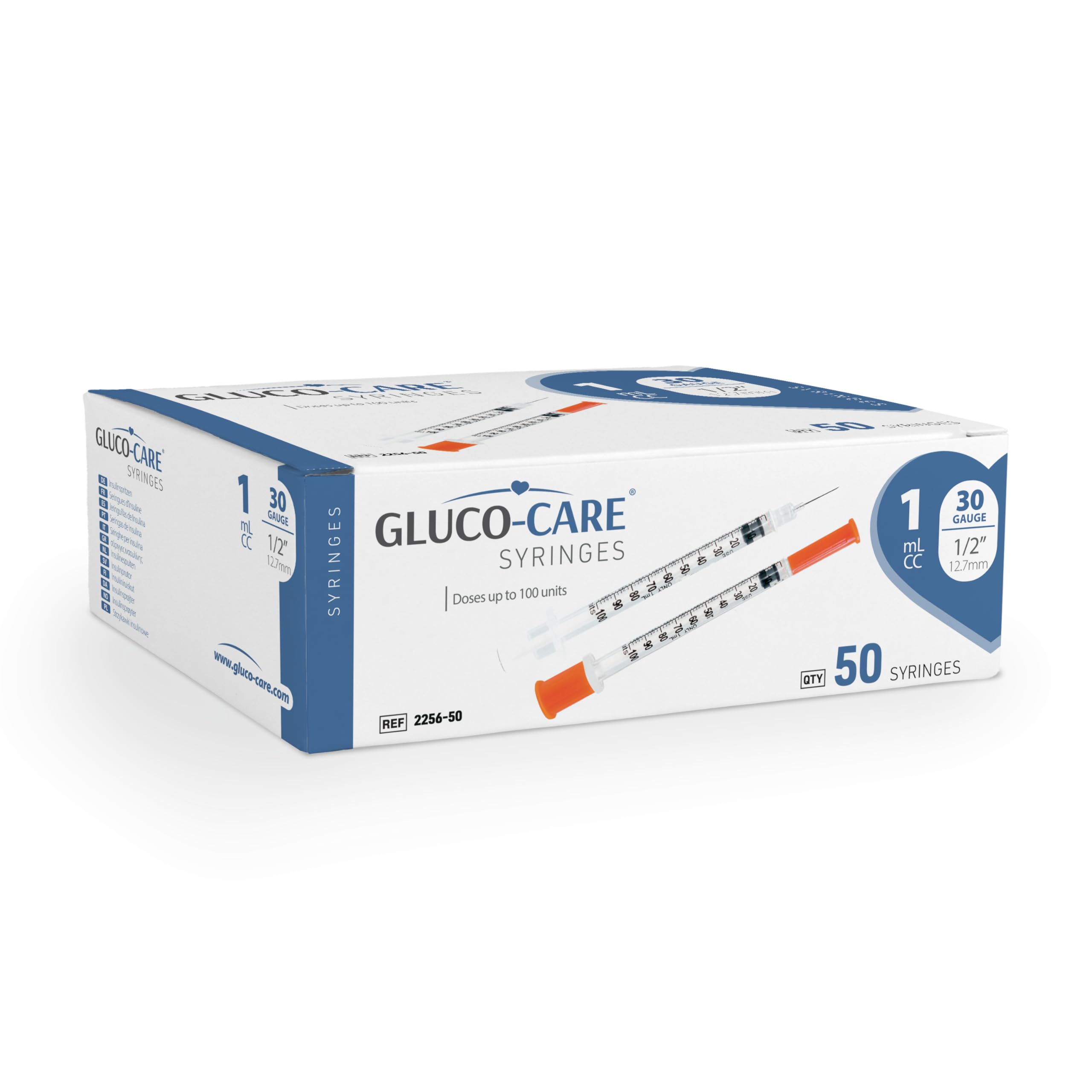 GLUCO-CARE lab-use syringe illustrated for education and hobby projects.