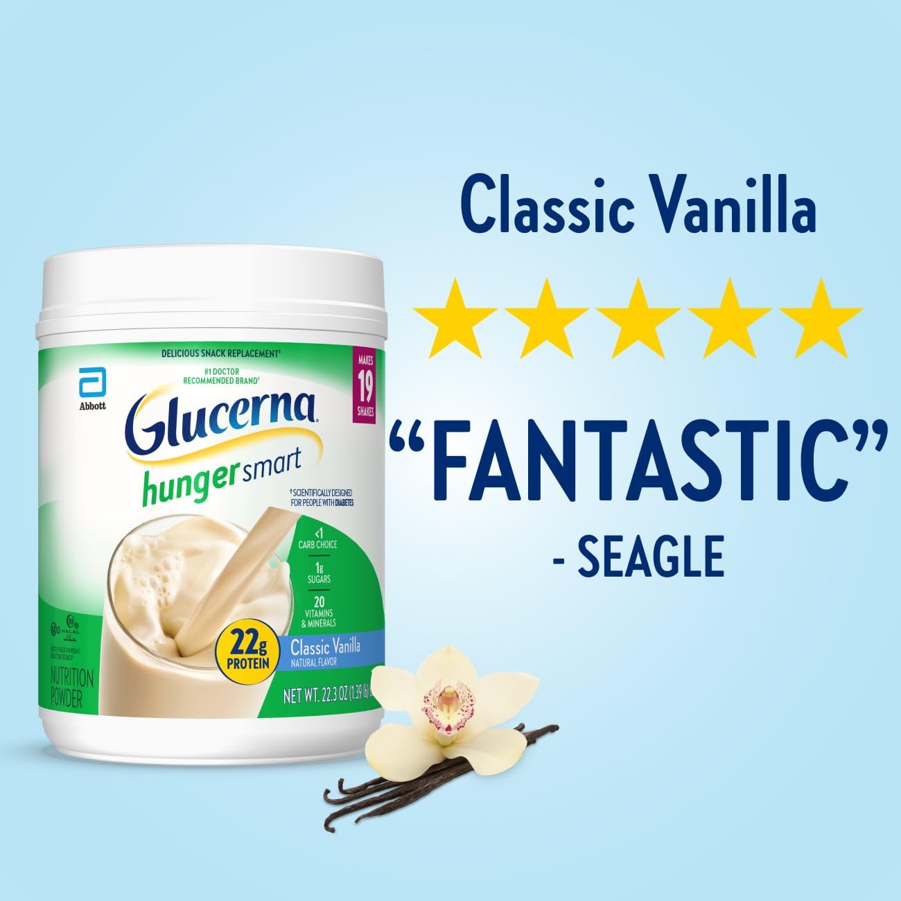 Glucerna Hunger Smart shake on breakfast table suggests quick meal