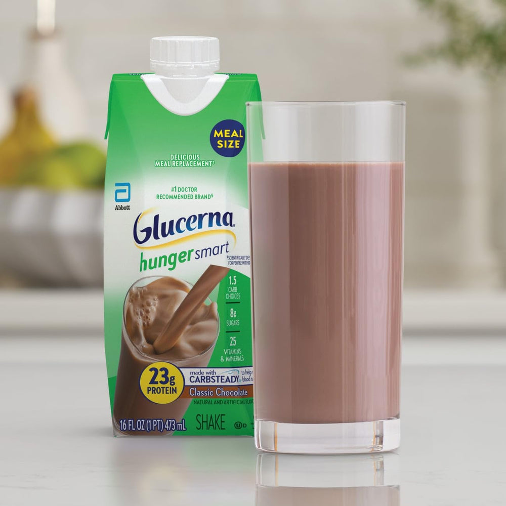 Glucerna packaging demonstrates gluten-free and lactose-friendly features