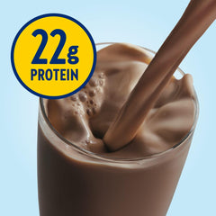 Glucerna Hunger Smart shake in glass demonstrates convenient meal replacement during busy days.