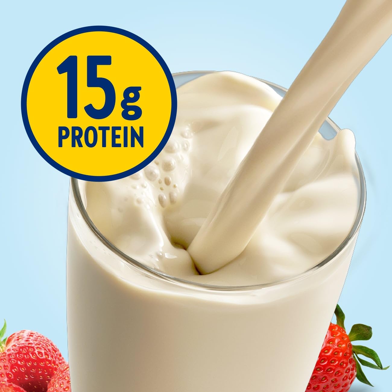 Glucerna Hunger Smart Shake nutrition panel closeup showing 15g protein
