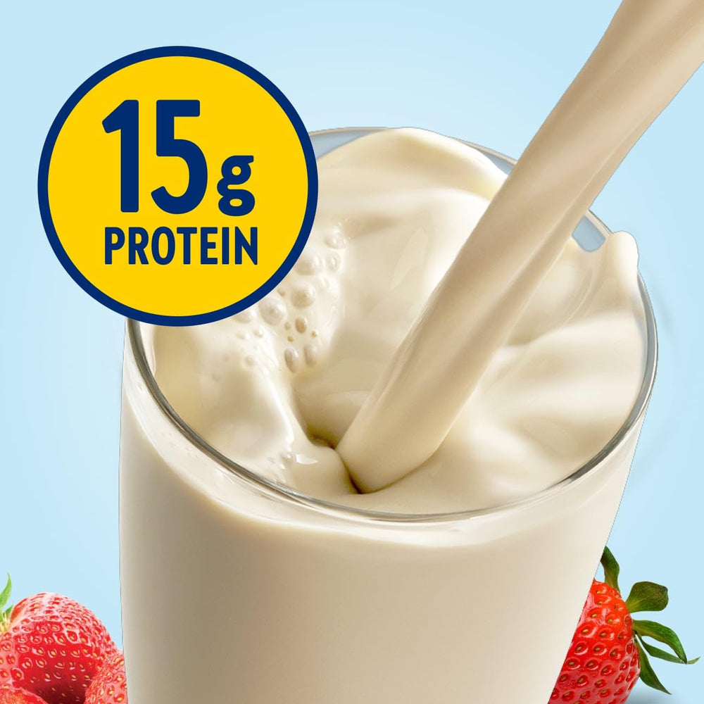Glucerna Hunger Smart Shake nutrition panel closeup showing 15g protein