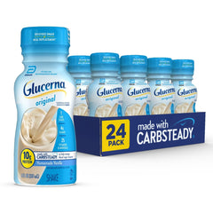 Glucerna Original vanilla shake bottle for steady nutrition on the go.