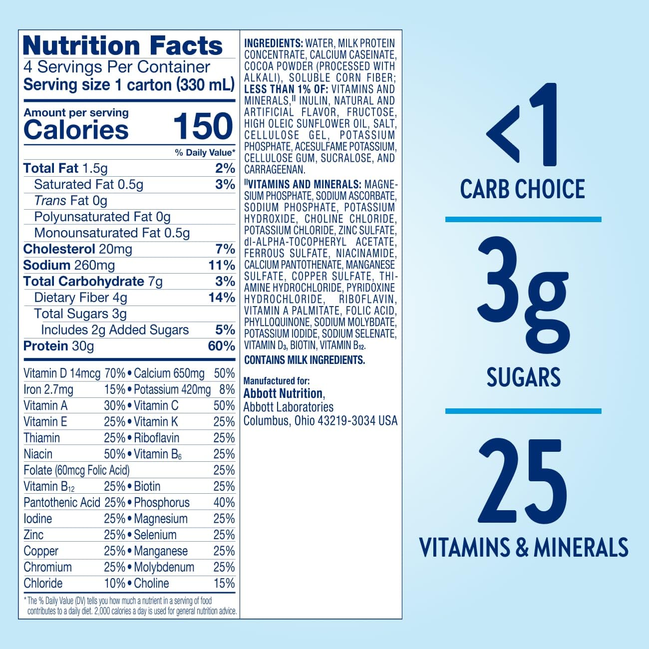 Glucerna Protein Smart Chocolate ready-to-drink bottle, 11 oz for fast nourishment.
