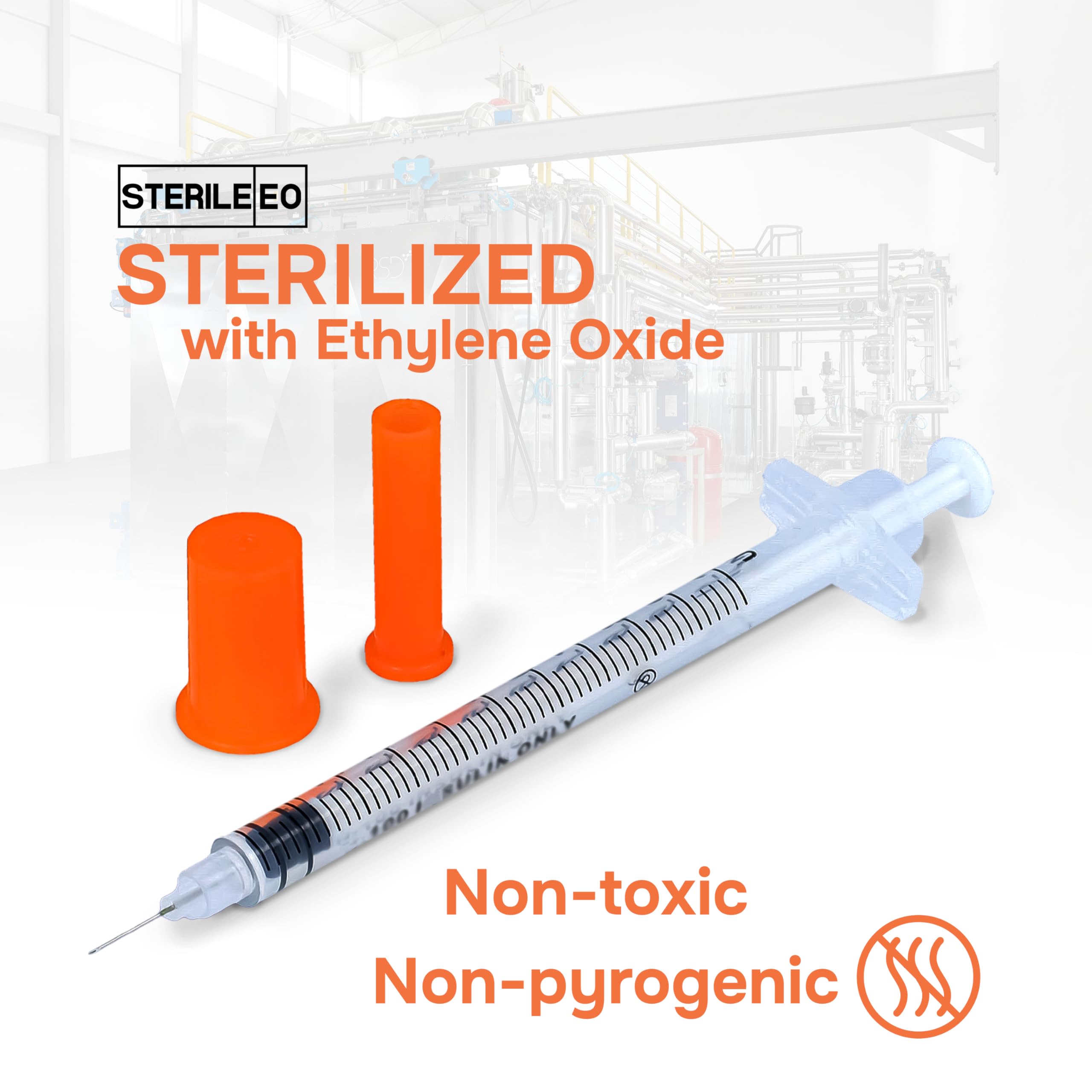 GLUCO-CARE disposable syringe with 8mm length for light handling