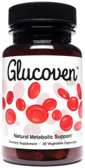 Glucoven bottle label highlights a clean, natural metabolic support formula.