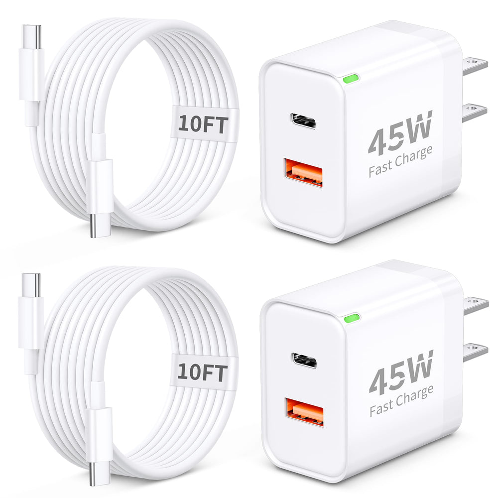 GLUGRU Pixel 45W dual-port charger front view for fast charging.