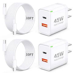 GLUGRU Pixel 45W dual-port charger front view for fast charging.