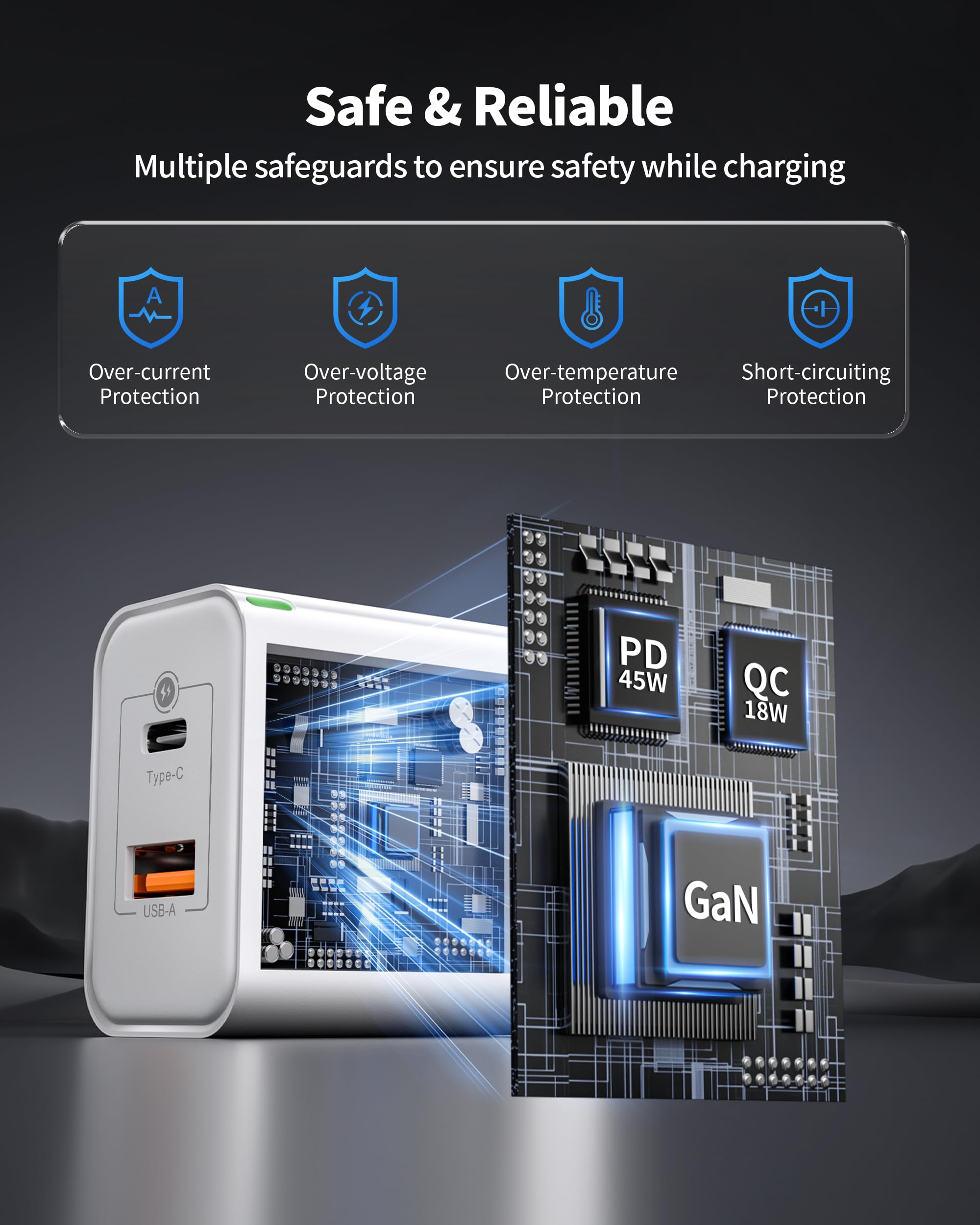 GLUGRU Pixel compact GaN charger design saves space.
