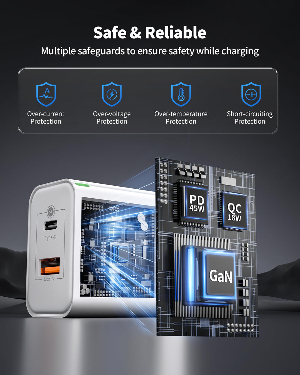 GLUGRU Pixel compact GaN charger design saves space.