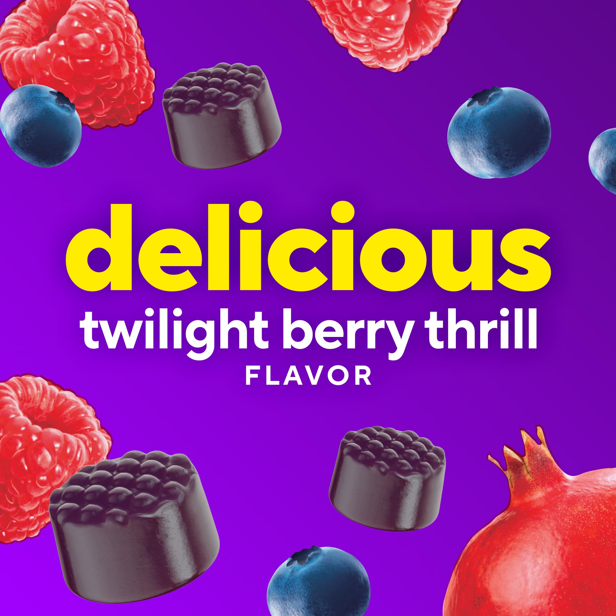 Gluten-free and dairy-free icons highlight inclusive gummies.