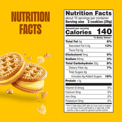 Glutino Lemon Pie Cookies close-up shows lemon creme between wafers, gluten-free dessert option.