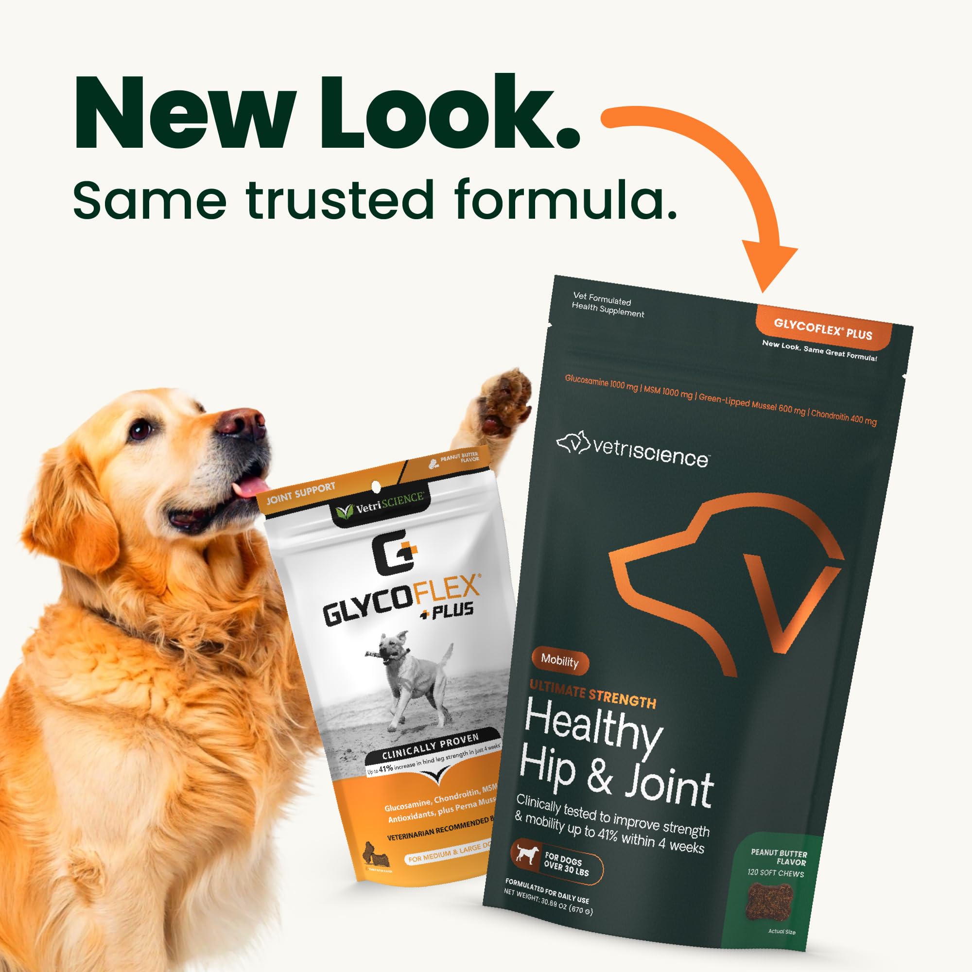 Closeup of GlycoFlex Plus soft chews texture for dogs joints and mobility
