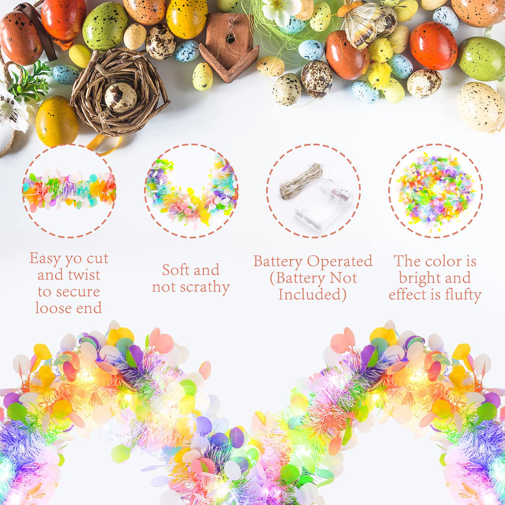 GlyinnHe LED string provides multicolor illumination along the garland for festive glow.