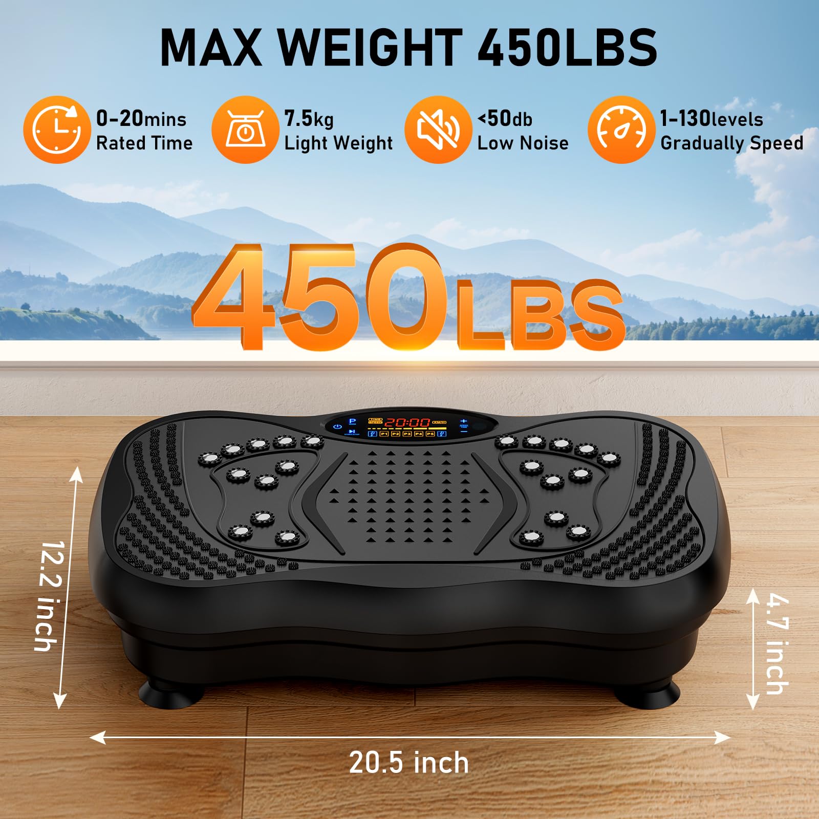 GLYLF vibration plate with Bluetooth music to set rhythm during exercise.