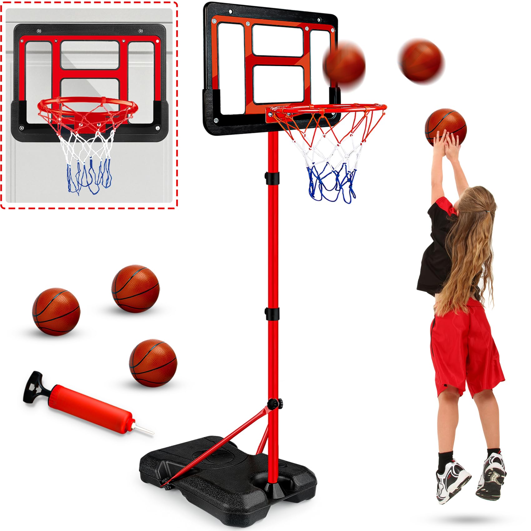 GMAOPHY basketball hoop suitable for indoor and outdoor use.