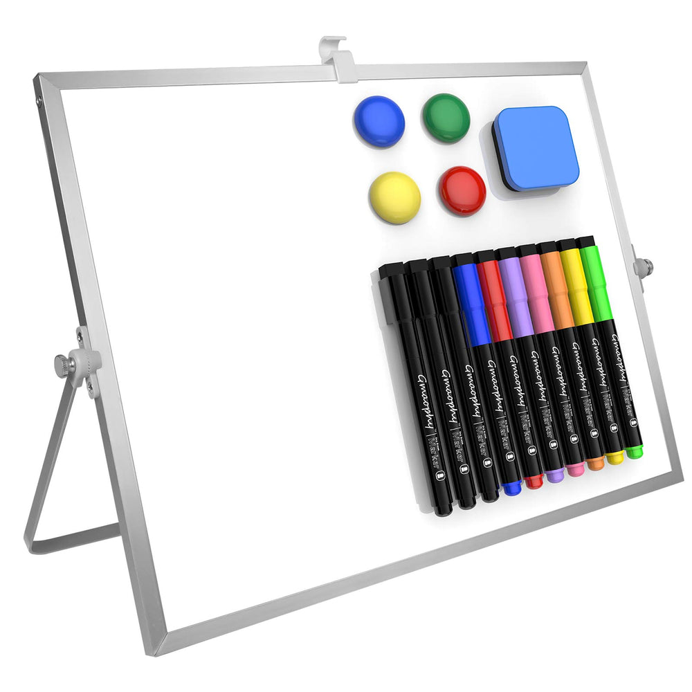 GMAOPHY dry erase whiteboard with double-sided desktop stand for flexible note taking.