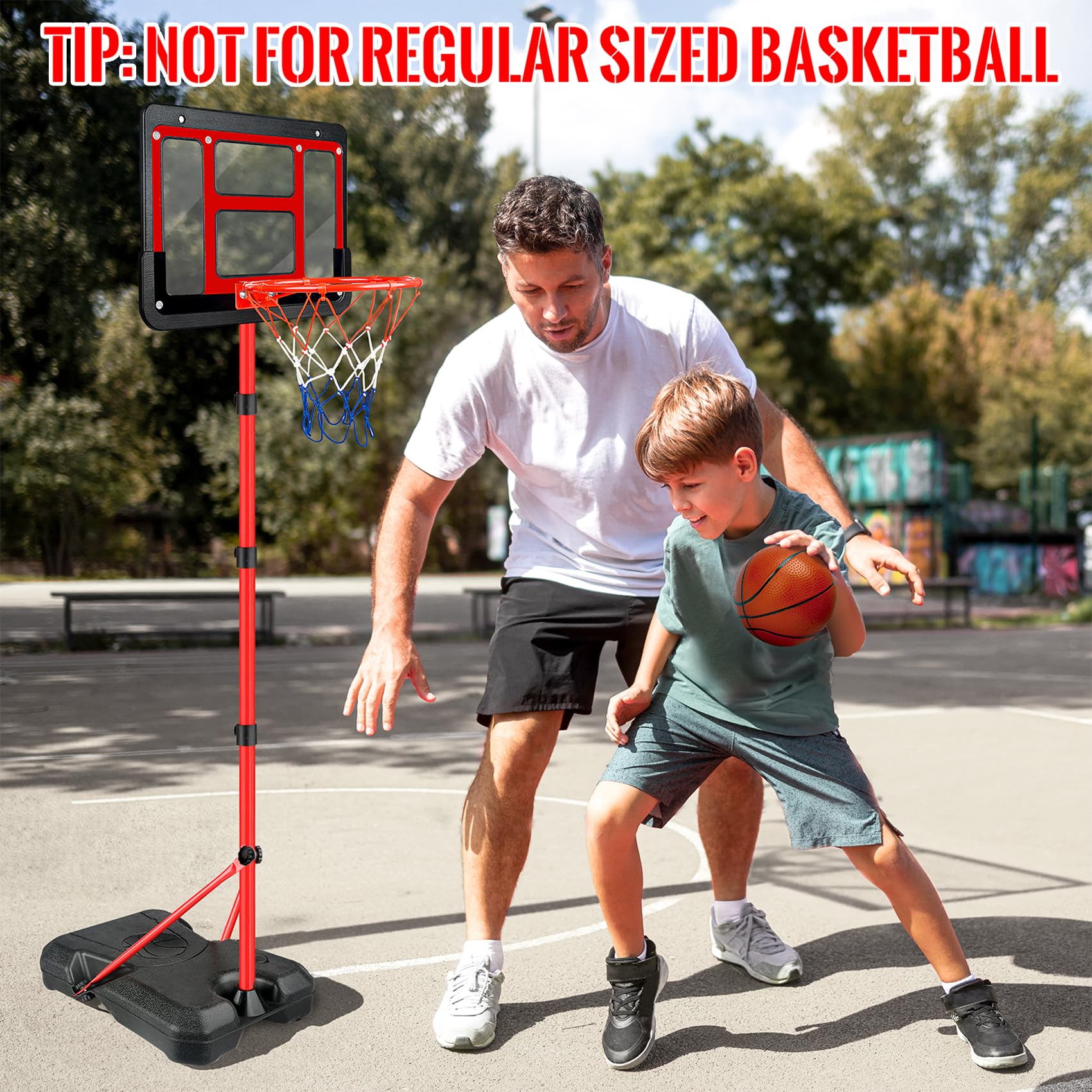 GMAOPHY hoop height adjustment feature supports growing players.