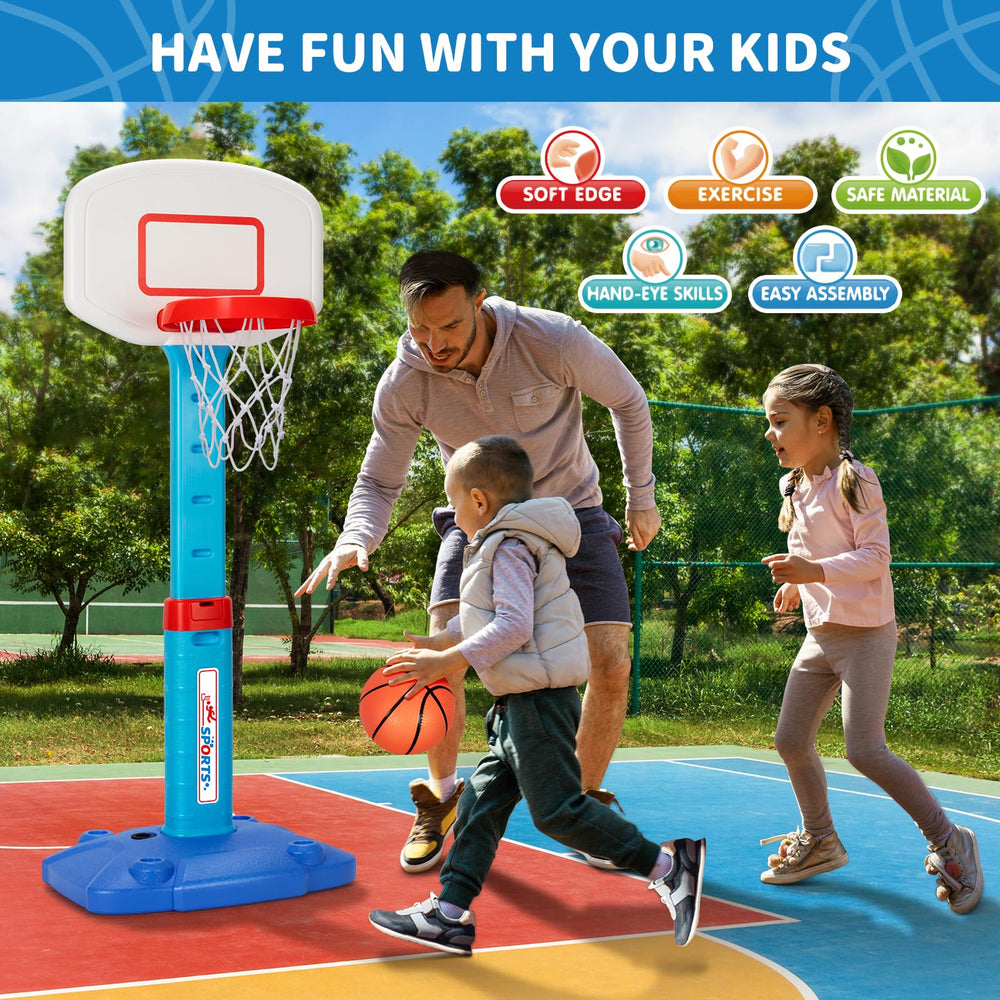 GMAOPHY indoor-outdoor hoop ready for living room or backyard games.