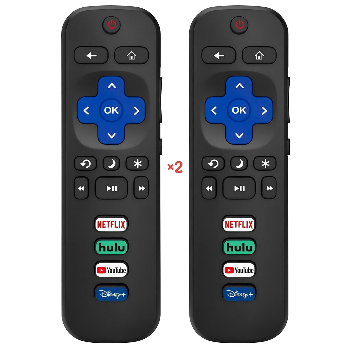 Gmatrix 2-pack universal Roku remote, versatile for many TCL and Hisense TVs.