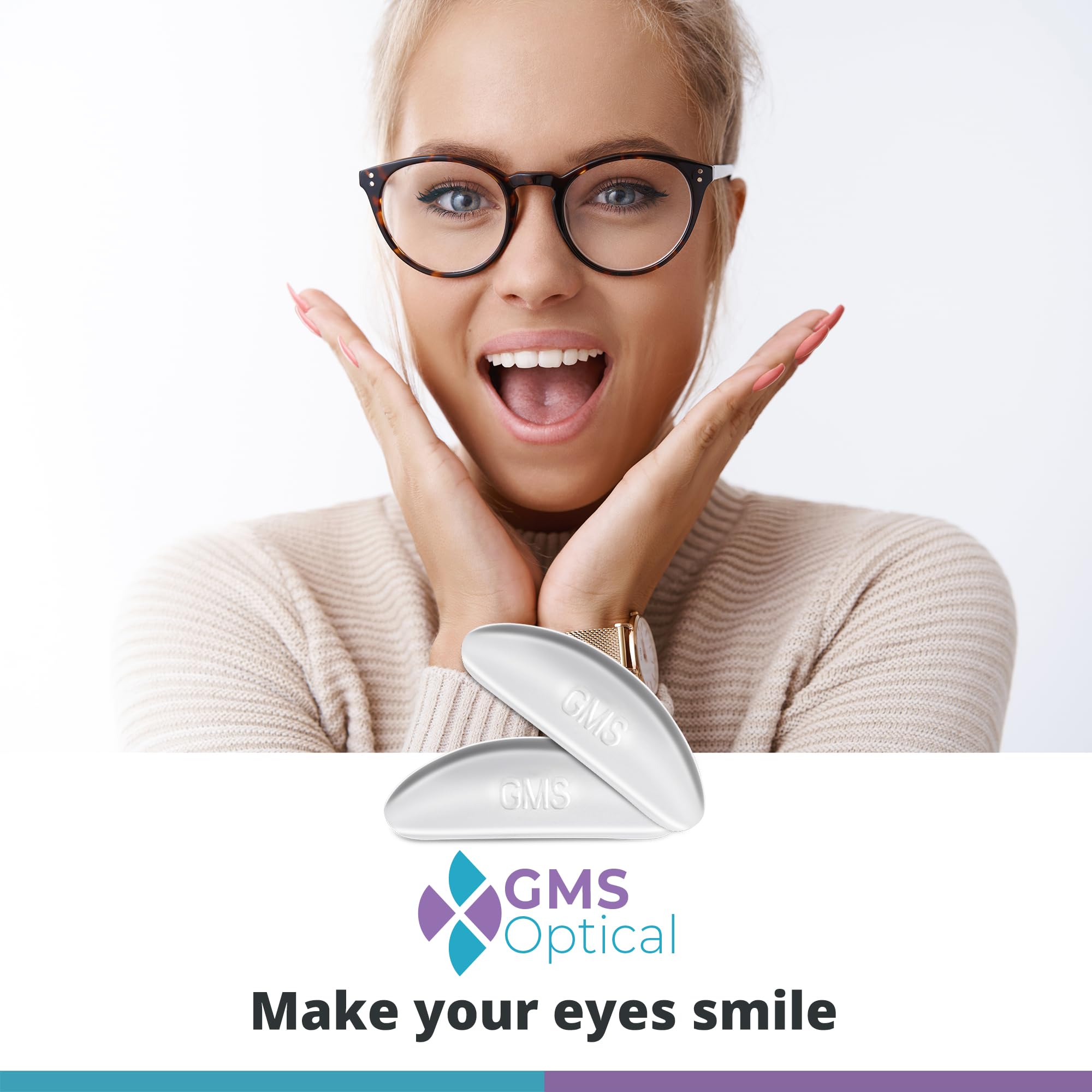 GMS Optical 10-pair clear pack suitable for sunglasses and eyewear