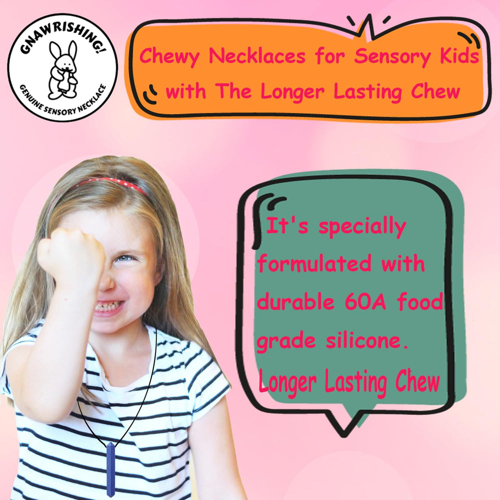 GNAWRISHING sensory chew necklace durable silicone stands up to daily use