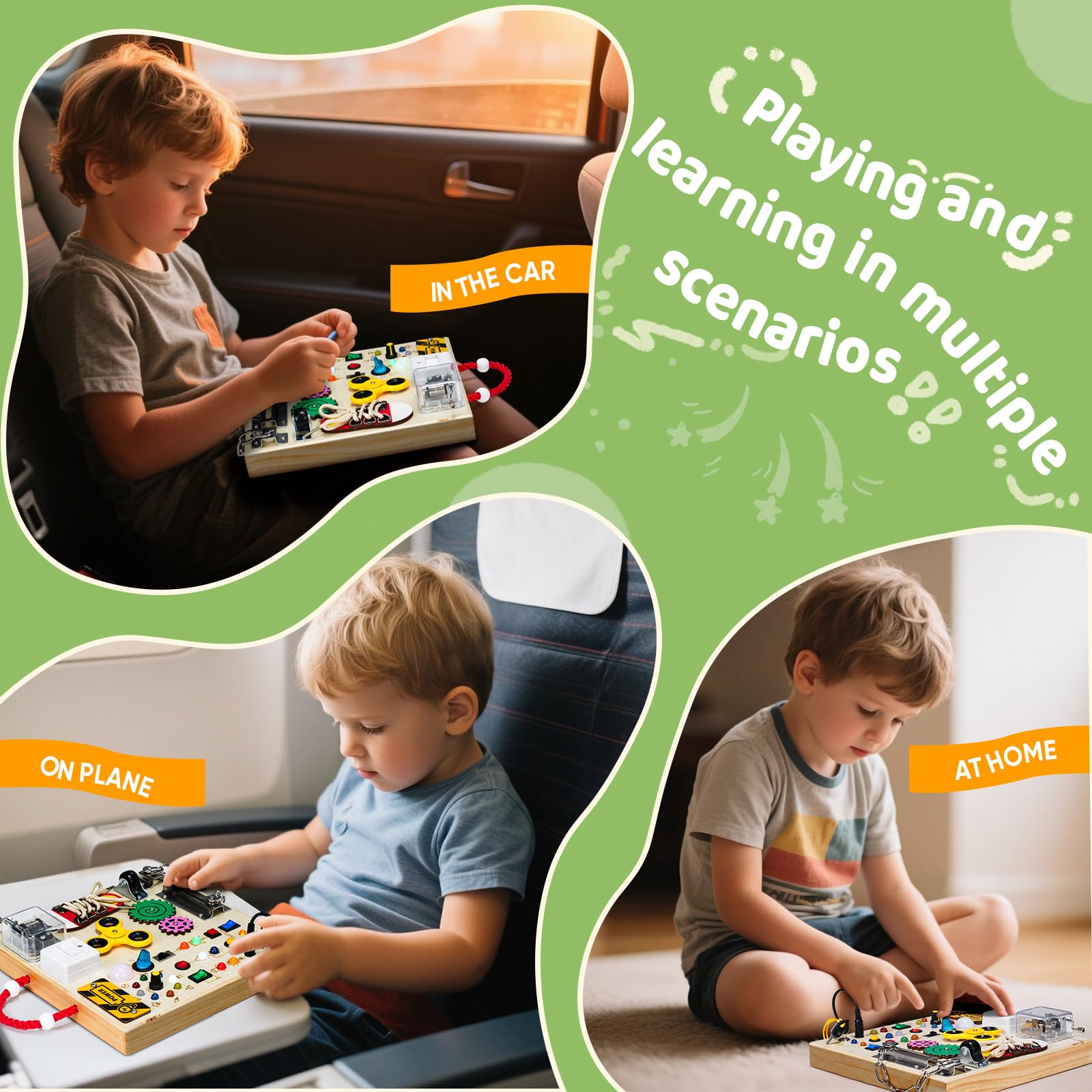 GNAYUIJ portable busy board ideal for car trips and travel