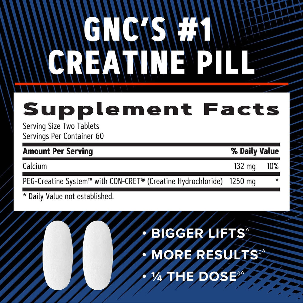 GNC AMP Creatine HCl 189 pills ready for quick training support.